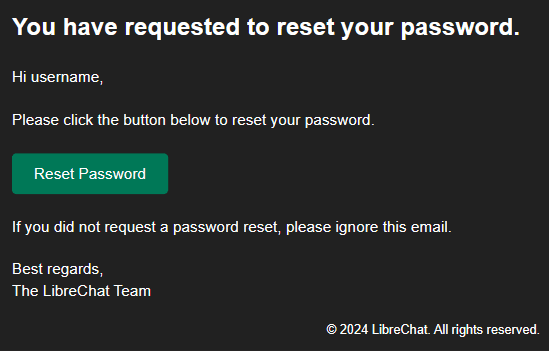 password reset